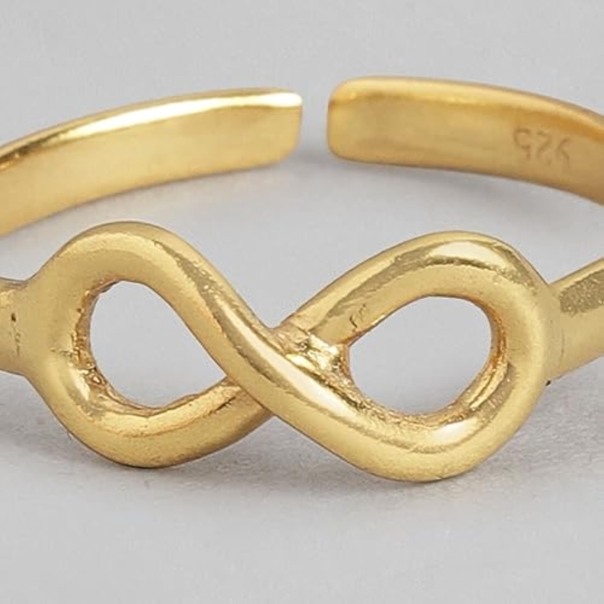 925 Silver Infinity Adjustable Ring with 925 Hallmark